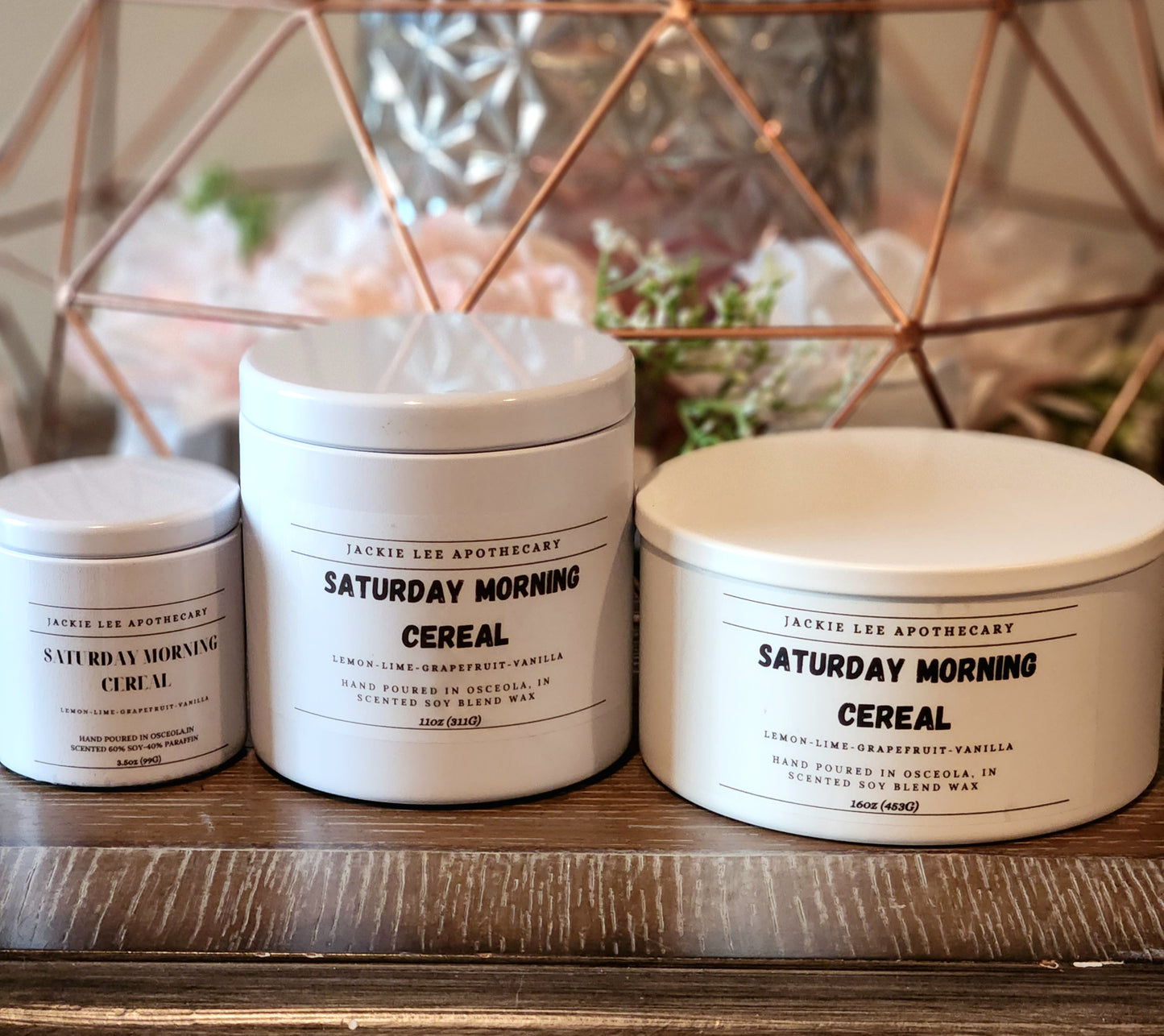 16oz White Tin Candle