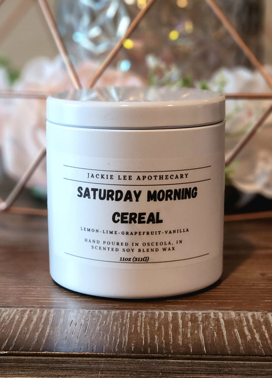 11oz White Tin Candle