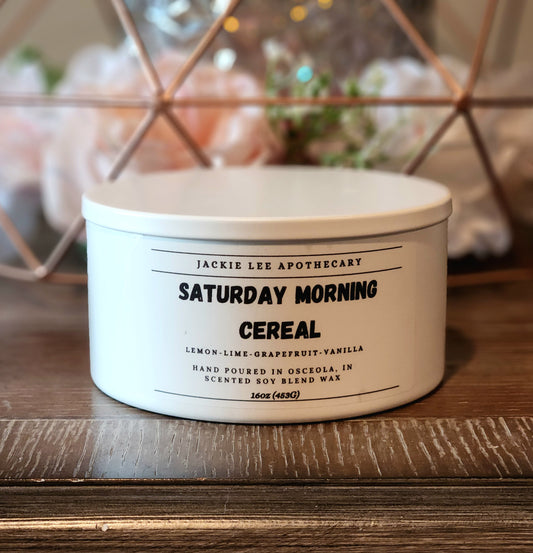 16oz White Tin Candle